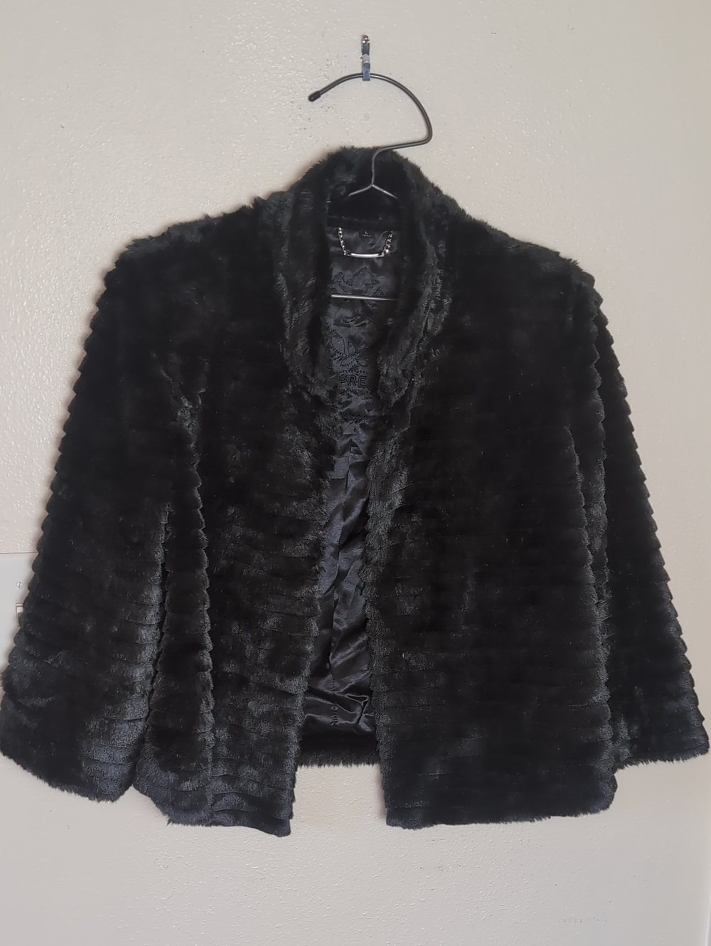 Express Black Faux Fur Teddy Jacket L